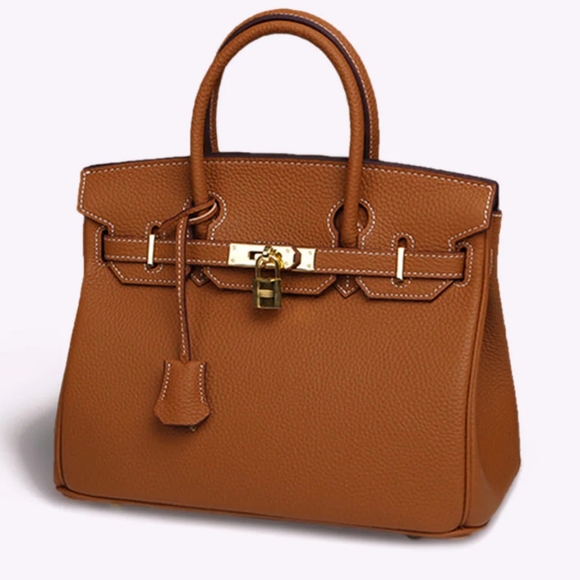 Off Brand Handbags - Chic Tan Leather Satchel 35